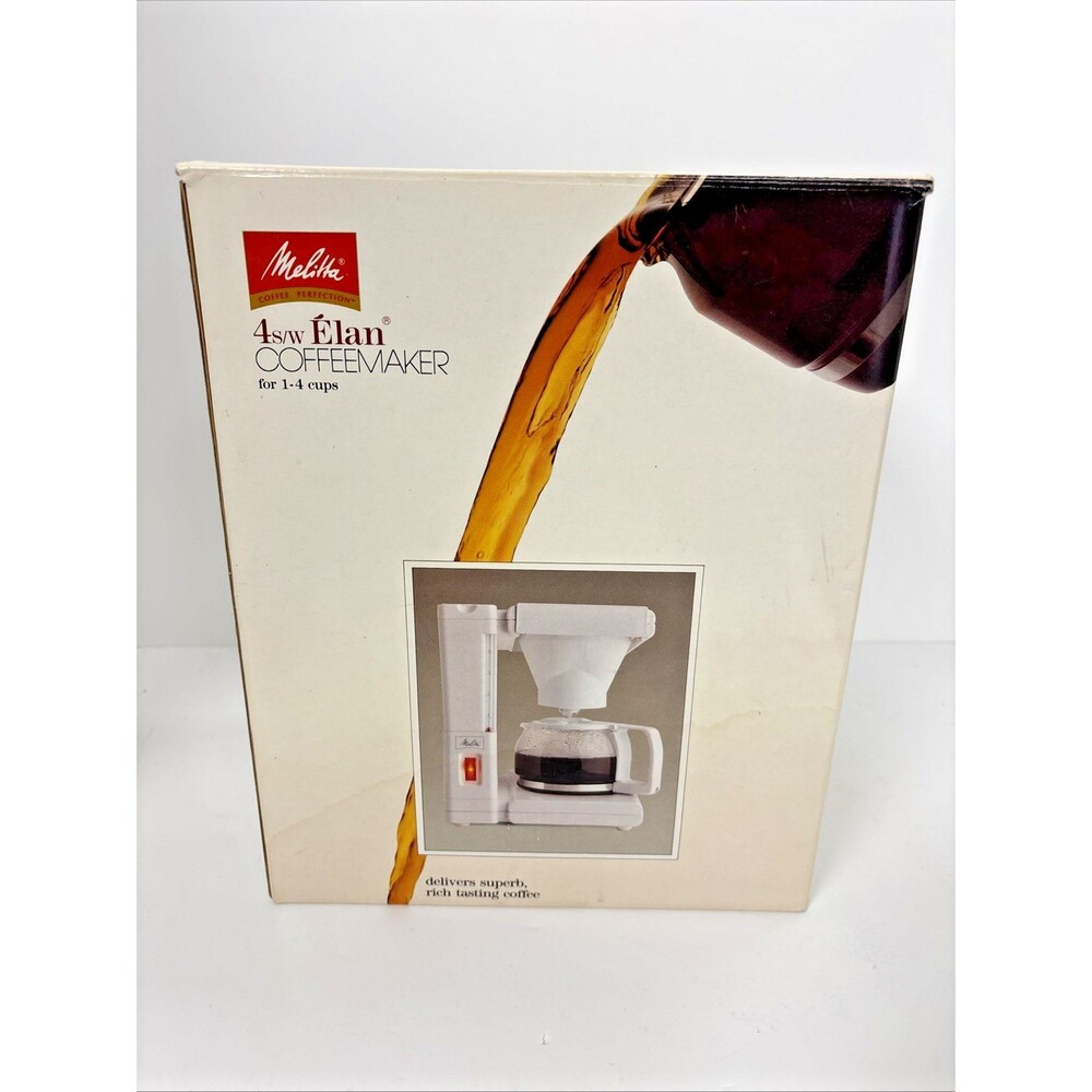 RARE Vtg 1988 Melitta Elan Coffee Maker Appears Unused Stock Retro 4S/W 80s